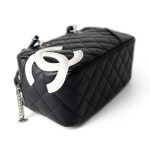 Black Calfskin Quilted Small Cambon Bowler Silver Hardware (Pink Interior) - Image 6