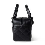 Black Calfskin Quilted Small Cambon Bowler Silver Hardware (Pink Interior) - Image 10