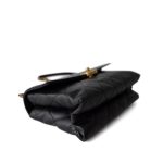 Black Lambskin Quilted Chain Infinity Single Flap Antique Gold Hardware - Image 3