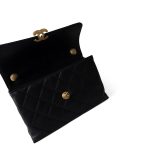 Black Lambskin Quilted Chain Infinity Single Flap Antique Gold Hardware - Image 9