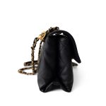 Black Lambskin Quilted Chain Infinity Single Flap Antique Gold Hardware - Image 6