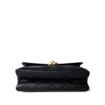 Black Lambskin Quilted Chain Infinity Single Flap Antique Gold Hardware - Image 4