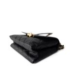 Black Lambskin Quilted Chain Infinity Single Flap Antique Gold Hardware - Image 12