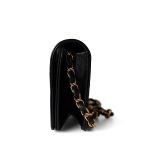 Vintage Black Lambskin Quilted Mini Full Flap Bag Gold Hardware - Image 6