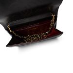 Vintage Black Lambskin Quilted Mini Full Flap Bag Gold Hardware - Image 8