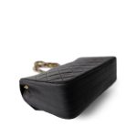Vintage Black Lambskin Quilted Rounded Flap Gold Hardware - Image 8