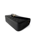 Vintage Black Lambskin Quilted Rounded Flap Gold Hardware - Image 11