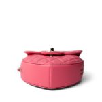 22S Pink Lambskin Quilted Large Heart Bag Light Gold Hardware - Image 3