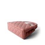 Shiny Aged Calfskin Quilted Nano Kelly Shopper Coral Pink - Image 6