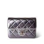 Like a Wallet Flap Bag Gradient Quilted Metallic Lambskin Silver Hardware - Image 2
