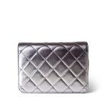 Like a Wallet Flap Bag Gradient Quilted Metallic Lambskin Silver Hardware - Image 5