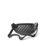 Metallic Calfskin Quilted Banane Waist Bag Ruthenium Hardware - Image 7