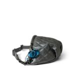Metallic Calfskin Quilted Banane Waist Bag Ruthenium Hardware - Image 6
