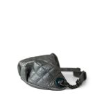 Metallic Calfskin Quilted Banane Waist Bag Ruthenium Hardware - Image 4