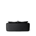 17B Black Caviar Quilted Mini Rectangular Flap Silver Hardware - Image 5