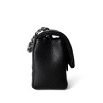 17B Black Caviar Quilted Mini Rectangular Flap Silver Hardware - Image 14