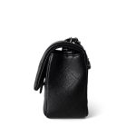 17B Black Caviar Quilted Mini Rectangular Flap Silver Hardware - Image 7