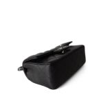 17B Black Caviar Quilted Mini Rectangular Flap Silver Hardware - Image 12
