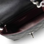 17B Black Caviar Quilted Mini Rectangular Flap Silver Hardware - Image 9