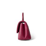 Small / Old Mini Burgundy Python Coco Handle Aged Gold Hardware - Image 6