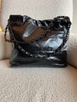 So Black Calfskin Quilted Drawstring 22 Bag small Black Hardware - Image 2