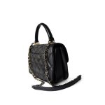 Trendy CC Black Lambskin Quilted Small Light Gold Hardware - Image 7