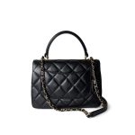 Trendy CC Black Lambskin Quilted Small Light Gold Hardware - Image 15