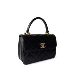 Trendy CC Black Lambskin Quilted Small Light Gold Hardware - Image 14
