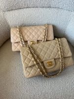 Vintage Beige Lambskin Quilted Classic Flap Medium GHW - Image 11
