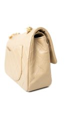 Vintage Beige Lambskin Quilted Classic Flap Small Gold Hardware - Image 8