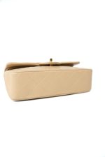 Vintage Beige Lambskin Quilted Classic Flap Small Gold Hardware - Image 10