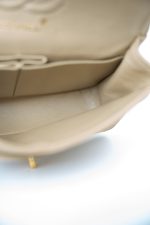 Vintage Beige Lambskin Quilted Classic Flap Small Gold Hardware - Image 11