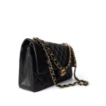 Vintage Black Lambskin Quilted Classic Flap Medium Gold Hardware - Image 16