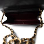 Vintage Black Lambskin Quilted Mini Full Flap Bag Gold Hardware - Image 2