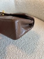 Vintage Brown Lambskin Quilted Classic Flap Small GHW - Image 17