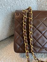 Vintage Brown Lambskin Quilted Classic Flap Small GHW - Image 7