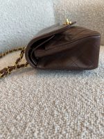 Vintage Brown Lambskin Quilted Classic Flap Small GHW - Image 12