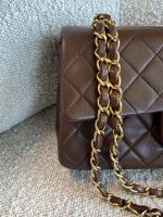 Vintage Brown Lambskin Quilted Classic Flap Small GHW - Image 2