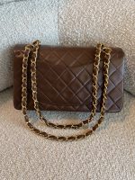Vintage Brown Lambskin Quilted Classic Flap Small GHW - Image 3