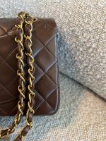 Vintage Brown Lambskin Quilted Classic Flap Small GHW - Image 6