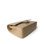 Vintage Dark Beige Classic Flap Medium Gold Hardware - Image 8