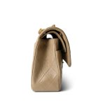 Vintage Dark Beige Classic Flap Medium Gold Hardware - Image 5