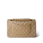 Vintage Dark Beige Classic Flap Medium Gold Hardware - Image 6