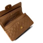 Vintage Gold Lambskin Quilted Classic Flap Medium Gold Hardware - Image 13