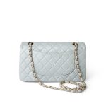 Vintage Light Blue Lambskin Quilted Classic Flap Medium Gold Hardware - Image 11
