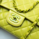 Vintage Neon Green Lambskin Quilted Classic Flap Medium - Image 7