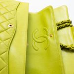 Vintage Neon Green Lambskin Quilted Classic Flap Medium - Image 10