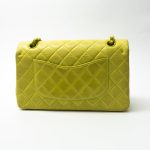 Vintage Neon Green Lambskin Quilted Classic Flap Medium - Image 11