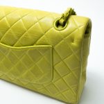 Vintage Neon Green Lambskin Quilted Classic Flap Medium - Image 12