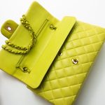 Vintage Neon Green Lambskin Quilted Classic Flap Medium - Image 6